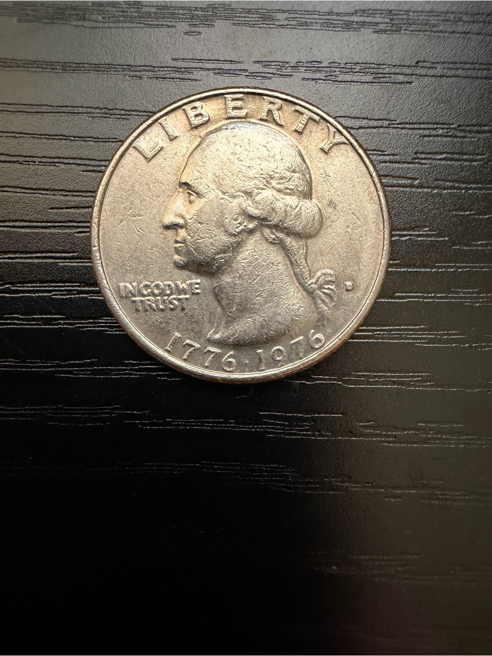 1776-1976 Filled D Mint Bicentennial Washington Quarter Dollar - Silver Tone